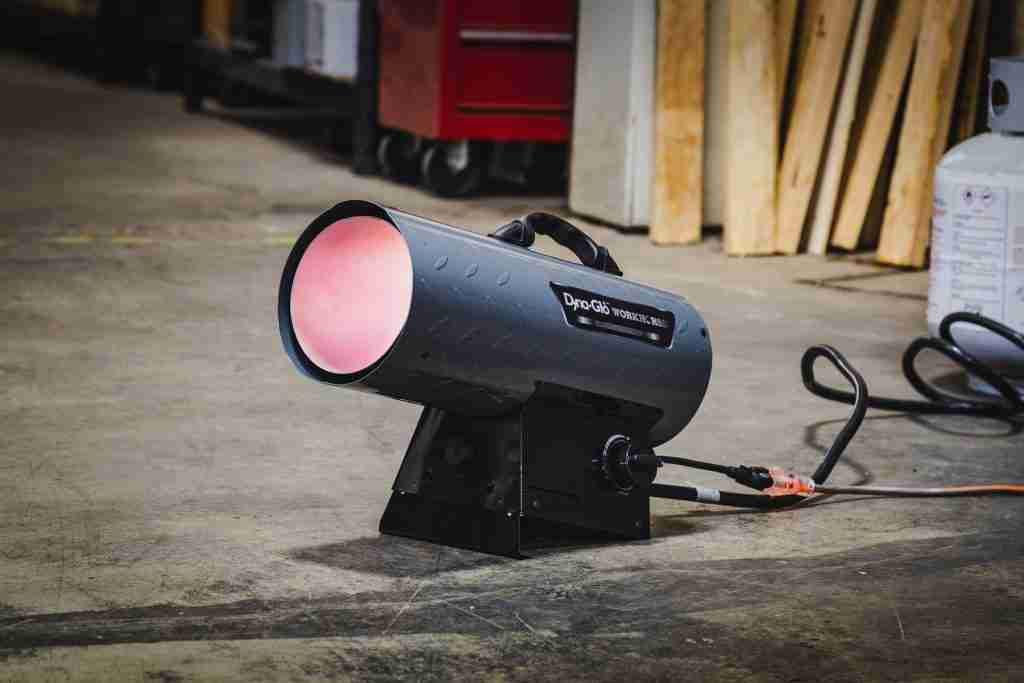 The Dyna-Glo Workhorse Liquid Propane Forced Air Heater, one of the best garage heaters.